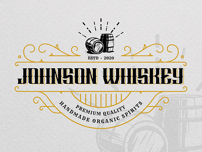 Whiskey vintage logotype for "Johnson Whiskey" . branding brewery brewery branding brewery logo graphic design logo typography web design whiskey whiskey and branding whiskey logo