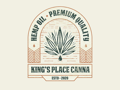 Vintage & retro badge logo design for Hemp Oil