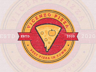 Pizza vintage badge and retro logo concept design brand identity branding design graphic design logo pizza pizza logo pizza menu