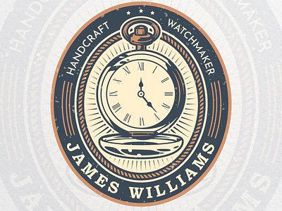 Vintage and retro logo design for handcraft watchmaker.