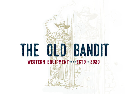 The old bandit - A concept vintage & badge design branding cowboy cowboy boots cowboy hat graphic design graphic designer logo logo design logo designer wester western western wear