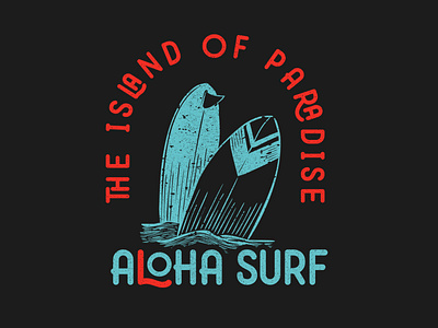 Aloha Surf. A vintage illustration for surfers aloha brand design graphic design graphicdesigner logo logodesigner surf surfers surfing surflogo