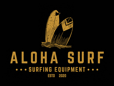 Aloha Surf. A vintage illustration for surfers branddesigner graphicdesigner logo logodesigner surf surfer surfers surfing
