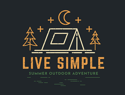 A vintage illustration for camping adventures. adventure adventure logo brand identity branding camping camping logo design graphic design logo typography