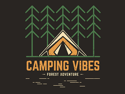 Vintage logotype concept for Camping Adventures.