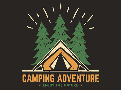 Vintage logotype concept for Camping adventures.