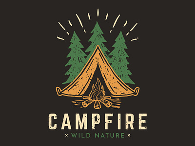 Campfire. An illustration for hiking and campers. brand identity branddesigner branding camping camping logo graphic design graphicdesigner illustration logo logodesigner