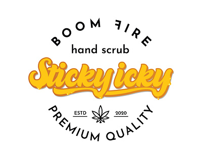 Sticky Icky, hand scrub - Final Logo. branding cannabis cannabis branding cannabis logo cannabis packaging design graphic design hand scrub heman hemp hemp logo hemp oil icky logo lotion marijuana marijuana logo sticky