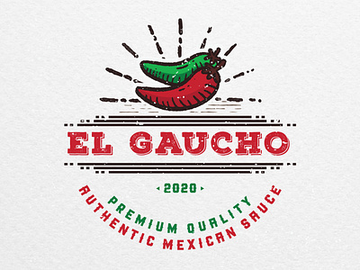 El Gaucho. A vintage and retrologo for a Chilli Sauce