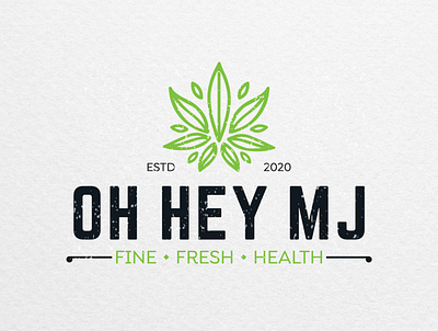 Oh hey MJ, logo proposal design. branding cannabis cannabis branding cannabis design cannabis logo cannabis packaging cbd cbd logo cbd oil cbd packaging cbdoil graphic design hemp hemp logo hemp oil marijuana marijuana logo typography