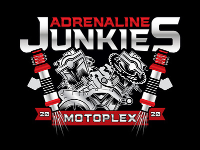 Adrenaline Junkies Motoplex Final Logo brand identity branddesigner branding design graphic design graphicdesigner illustration logo designer logodesigner motorbike motorcycle motorcycle club motorcycle logo vector