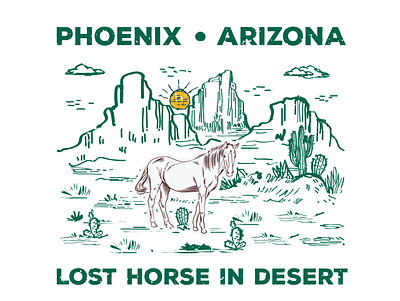 "Lost Horse in Arizona" arizona branding desert desert illustration graphic design graphicdesigner horse horse logo illustration illustration art illustration design logodesigner phoenix phoenix logo western western australia