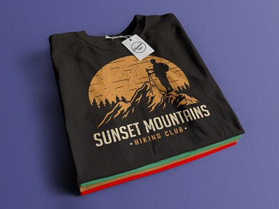 Sunset Mountains. An illustration for hiking club adventure adventure logo adventure time graphicdesigner hiking illustration logodesigner outdoor outdoor logo outdoors tee tees tees design teesdesign teeshirt teespring tshirt tshirt design tshirtdesign tshirts