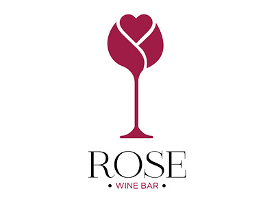 Rose wine bar logo concept. branding graphic design graphicdesigner logo designer logodesigner rose rose logo roses typography wine wine glass wine label wine logo winery