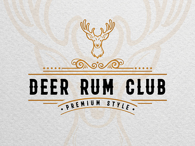 Vintage logotype concept for Rum drink brewery.