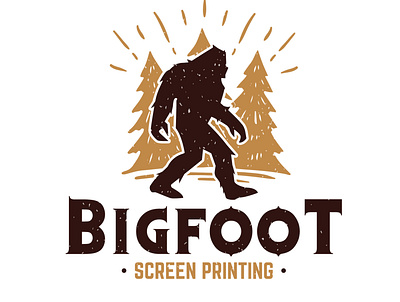 Final logo design for Bigfoot Screen Printing adventure adventure logo adventurer adventures bigfoot graphic design graphicdesigner logodesigner outdoor outdoor logo tees teeshirt teespring tshirt tshirt designer tshirtdesign tshirts