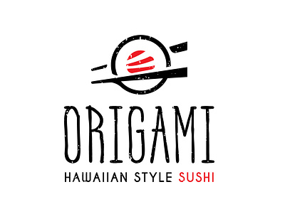 Origami - Hawaiian style sushi! branddesigner fastfood food foodlogo graphicdesign graphicdesigner hotelbrands hotelmarketing hotels logo logodesigner logoideas logomaker restauran sushi sushijapan sushilogo
