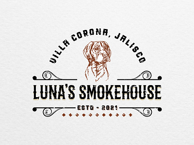 Luna's Smokehouse, A Smokehouse/BBQ in Mexico barbecue barbecuelogo bbq bbqlogo brand designer branding dog doglogo germanshorthaired graphicdesigner grill grill logo logodesigner logoideas logologodesign logomaker shorthaired smokehouse smokehouselogo vintagedesign