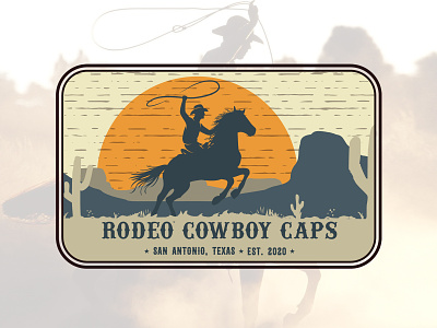 Rodeo Cowboy Caps wester patch design