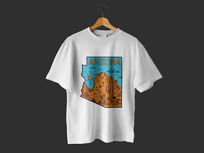 A vintage illustration for Arizona's Desert T-Shirt