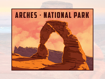 Design for sale. Arches National Park Illustration - Utah.