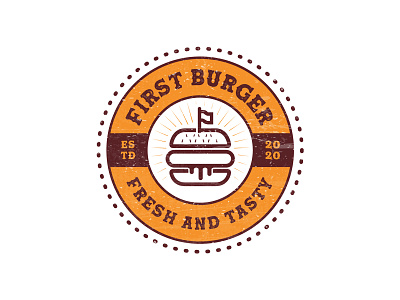 A cartoon style burger vintage retro logo proposal badge design brand designer branding burger burger logo burger porn burgerlover fast food food logo food lovers graphiic designer hamburger logo concept logo designer logo ideas logo maker logo type logo vintage vintage design vintage logo