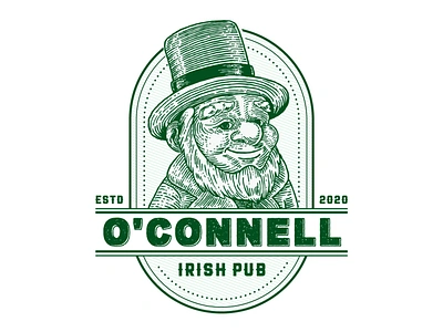 Logo proposal design for "O'Connell Irish Pub" brand identity branding design graphic design logo print typography vector