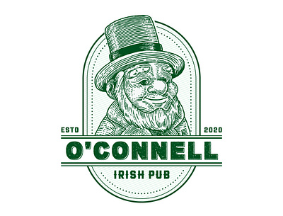 Logo proposal design for "O'Connell Irish Pub" brand identity branding design graphic design logo print typography vector