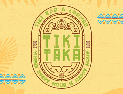 Vintage badge logo design for Tiki Bar brand identity branding brochure design design graphic design icon logo print typography vector