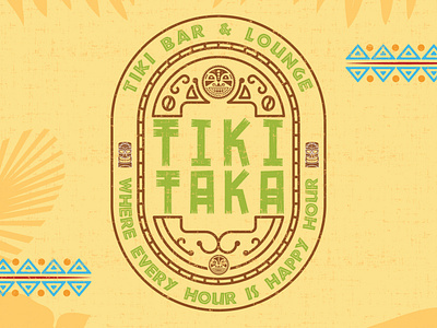 Vintage badge logo design for Tiki Bar