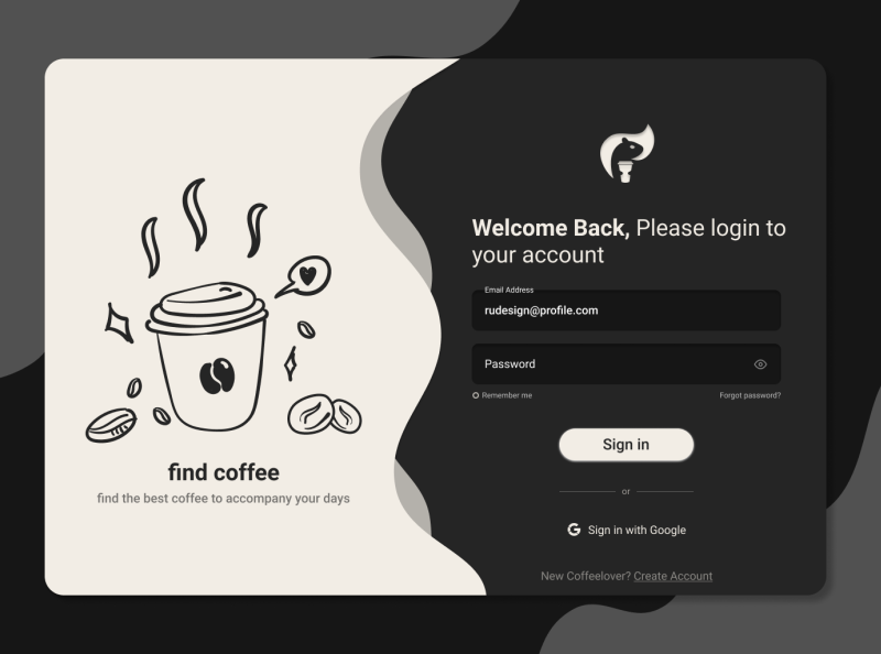 Coffee lovers Login Form by Muchtarruddin (Rudi) on Dribbble