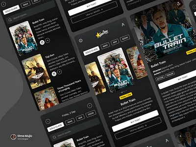 Cinestar Mobile App app app design cinema cinestar clean concept dark theme design management minimal mobile mobile app mobile design movie app movie platform movies product ticket ticket management ui