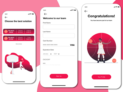 App For Register in Basketball Club app application basket basketball design form illustration mobile sport ui ui design ux ux design