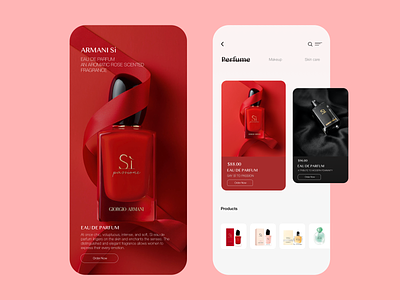 Armani Si app app design application armani brand branding clean color creative design minimal mobile mobile app perfume shop sketch ui ui design ux vector