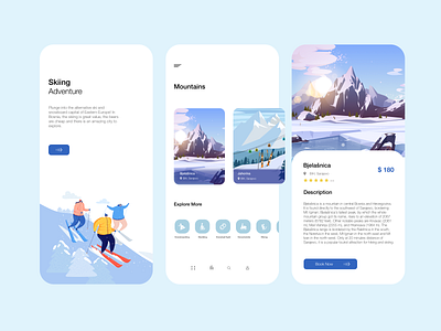 Skiing Adventure App by Elma Mujic on Dribbble