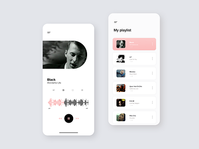 Music App app application artist clean color design ios iphone minimal minimalist mobile mobile app mobile design mobile ui modern music sketch ui ui design ux