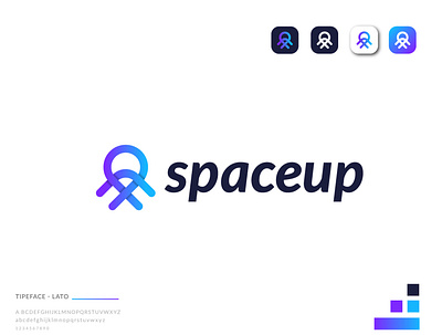 spaceup logo design branding design elegant design flat geometric design icon logo minimal simple design vector