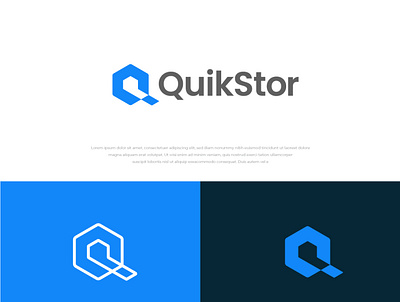 Quickstor Logo concept branding design geometric design logo minimal simple design