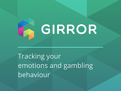 GIRROR app brand branding colour gambling green hackathon health landing logo splash triangles