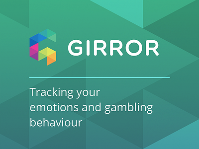 GIRROR app brand branding colour gambling green hackathon health landing logo splash triangles