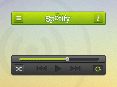 Spotify buttons ios music player rdio spotify ui