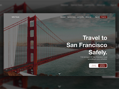 Travel Landing Page design designer illustraion minimal sanfrancisco sf typography ui uidesign ux webdesign wesite