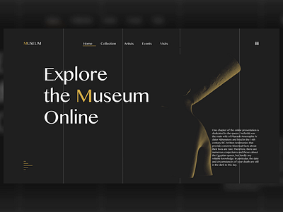 Museum Landing Page 3d 3dmodel adobe adobexd animation design designer minimal museum ui uidesign webdesign website