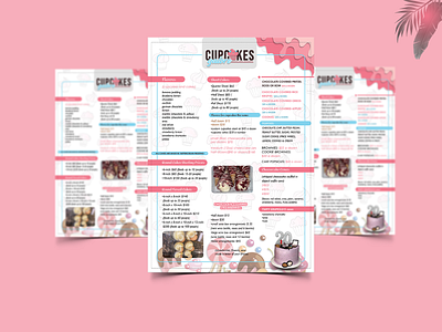 Cupcakes Menu Design ad flyer design design inspiration event flyer design flyer template graphic design illustration menu menu design agency menu template modern