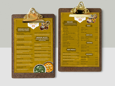 Indian Alley Double side Menu Design