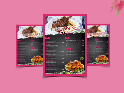 Luxe Lounge Menu Design