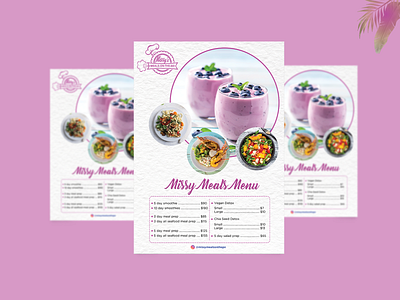 Missy Meals Menu Design