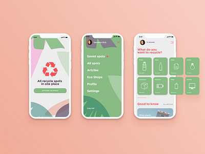 Recycle spots searching app app ecology recycle ui ux