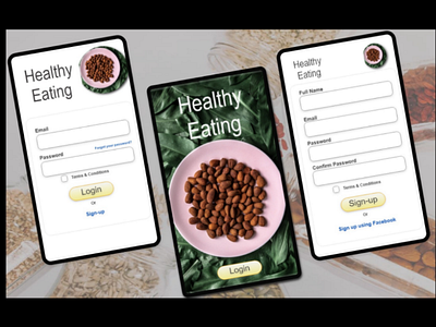 LOGIN PAGE: Food App adobexd loginpage signuppage ui uidesign wireframing