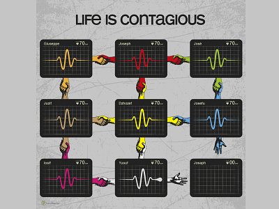 Life is Contagious addiction contagious coronavirus design heart illustration illustrator life virus